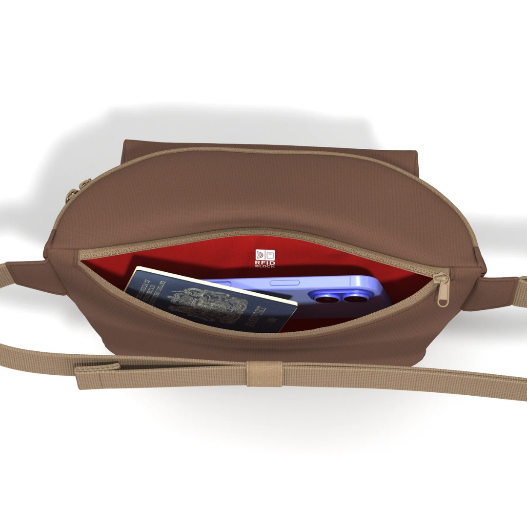 CabinZero Flicker Hip Pack 4L | Large Sustainable Crossbody Bag | RFID Blocking & Water-Resistant | Fits Small Tablets & E-Readers | 100% Recycled Travel Waist Bag - Shop Now!