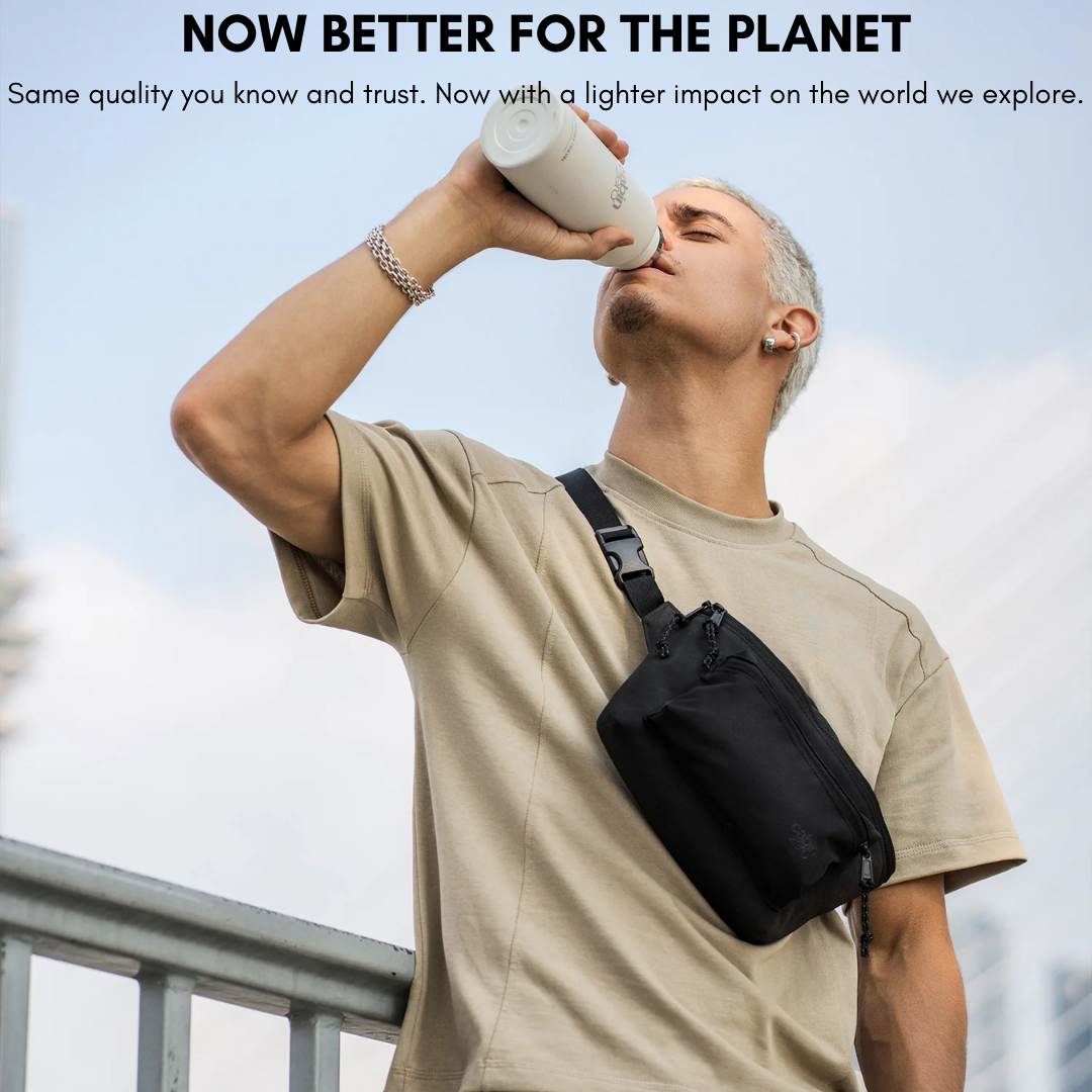 CabinZero Flicker Hip Pack 4L | Large Sustainable Crossbody Bag | RFID Blocking & Water-Resistant | Fits Small Tablets & E-Readers | 100% Recycled Travel Waist Bag - Shop Now!