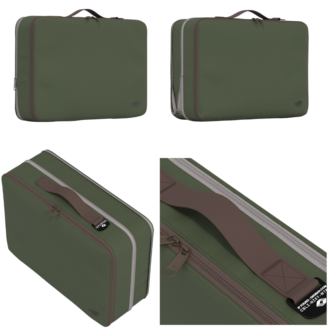 CabinZero LUX Large Compression Packing Cube | Structured 12.5L-17L Travel Organizer | 100% Recycled Water-Resistant Nylon | Premium YKK Zips & Okoban Tracking - Shop Now!