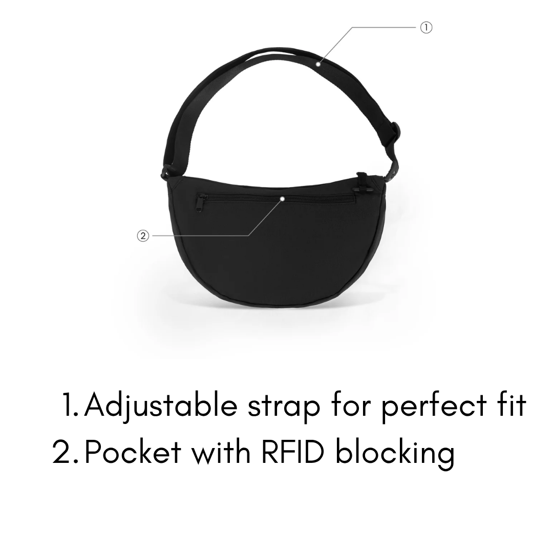 CabinZero Moon Shoulder Bag | Lightweight RFID-Blocking Travel Crossbody & Sling (5L & 8L)