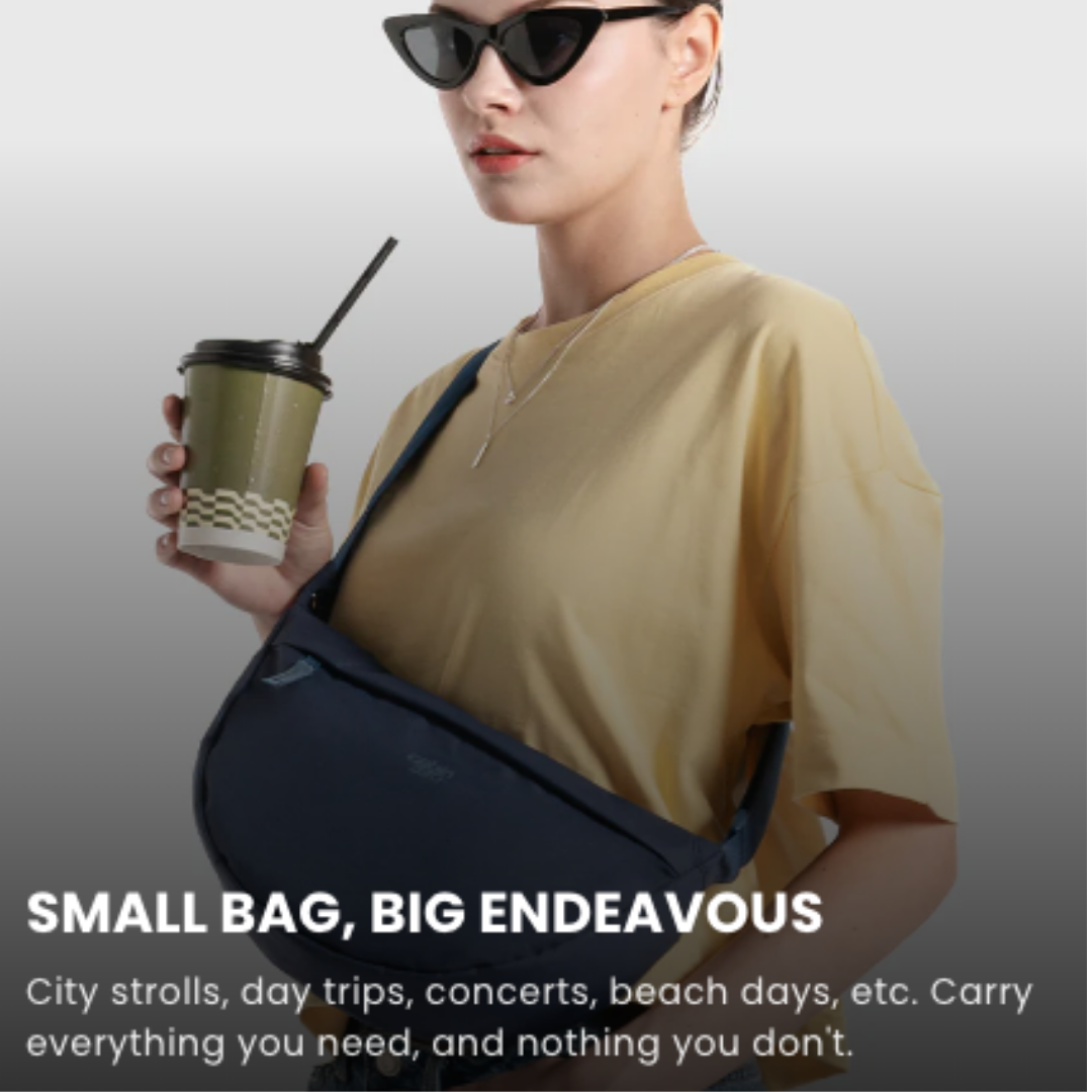 CabinZero Moon Shoulder Bag | Lightweight RFID-Blocking Travel Crossbody & Sling (5L & 8L)