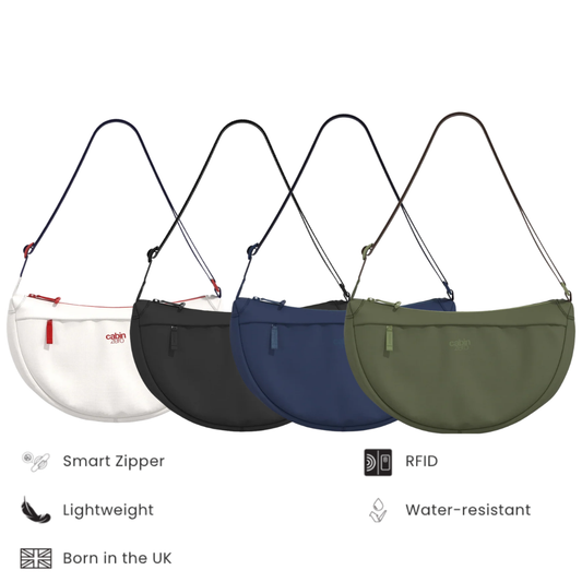 CabinZero Moon Shoulder Bag | Lightweight RFID-Blocking Travel Crossbody & Sling (5L & 8L)