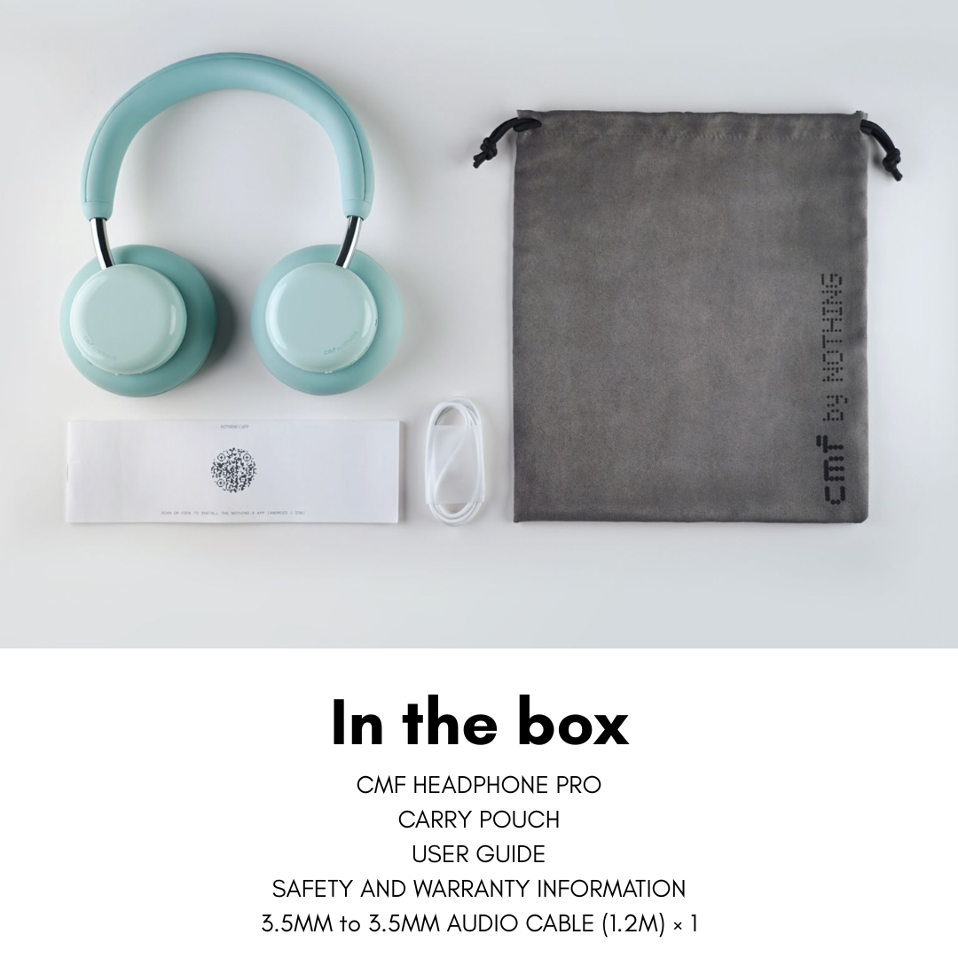 CMF Headphone Pro – Wireless Over-Ear Headphones with Hi-Res Audio, LDAC, 40dB ANC, 100hr Playback, Spatial Audio, Bluetooth 5.4