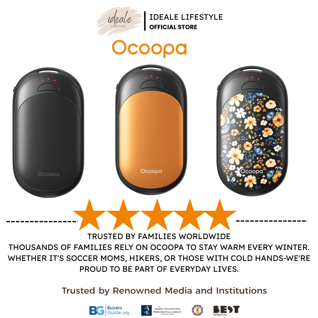 Ocoopa UT3 Lite magnetic hand warmers snapped together for portability.