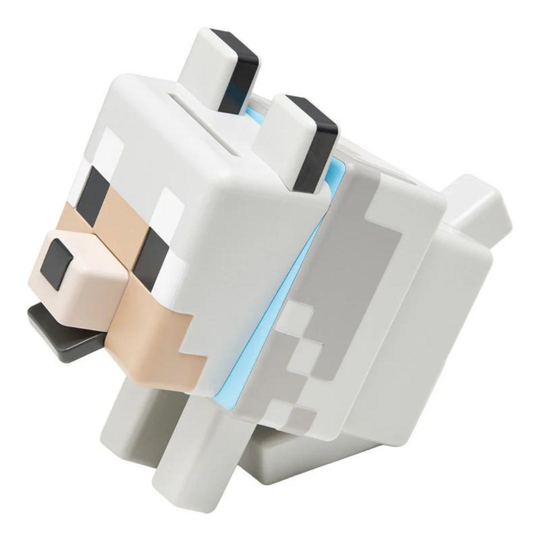 Official Minecraft Wolf piggy bank 14.3cm plastic money box by Paladone