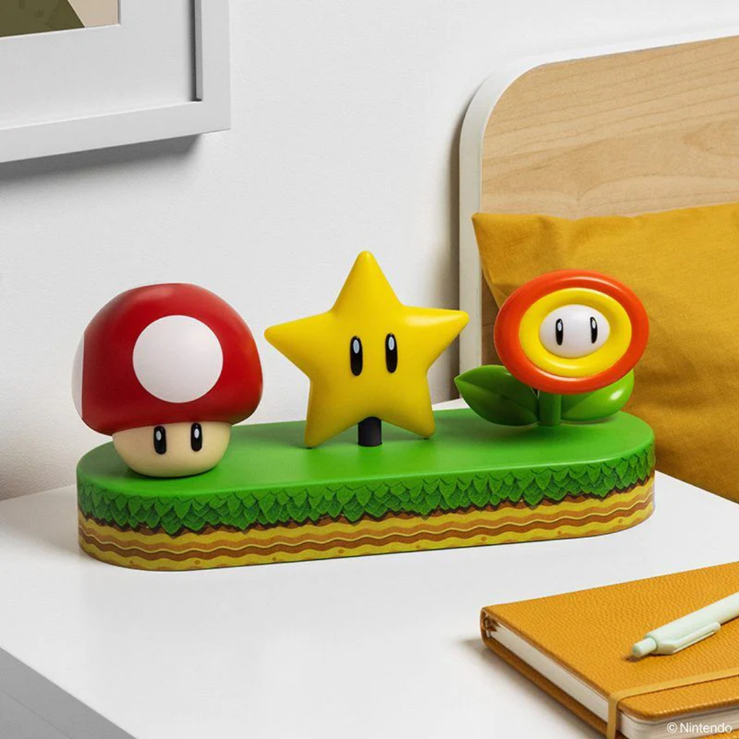 Officially licensed Nintendo Super Mario collectible lamp showing USB power port.