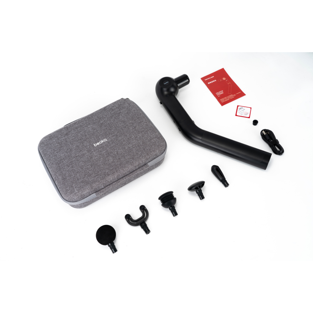 Portable deep tissue massage gun with 5 heads