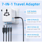 Side view of the 5-port USB configuration on the Globality 70W world adapter.
