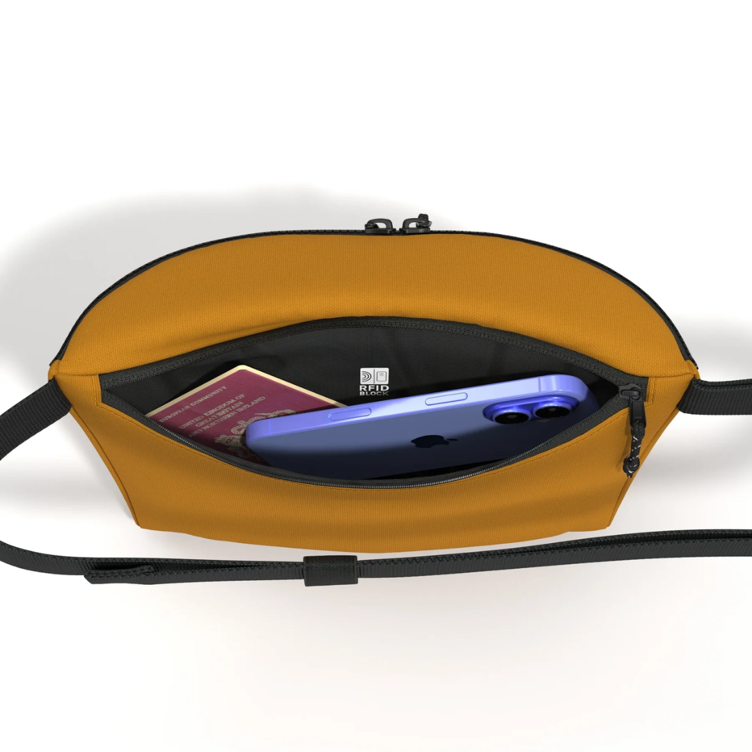 CabinZero Stinger Hip Pack 3L | Sustainable Recycled Crossbody Shoulder Bag | RFID Blocking & Water-Resistant | Fits iPad Mini | Travel Essential - Buy Now!