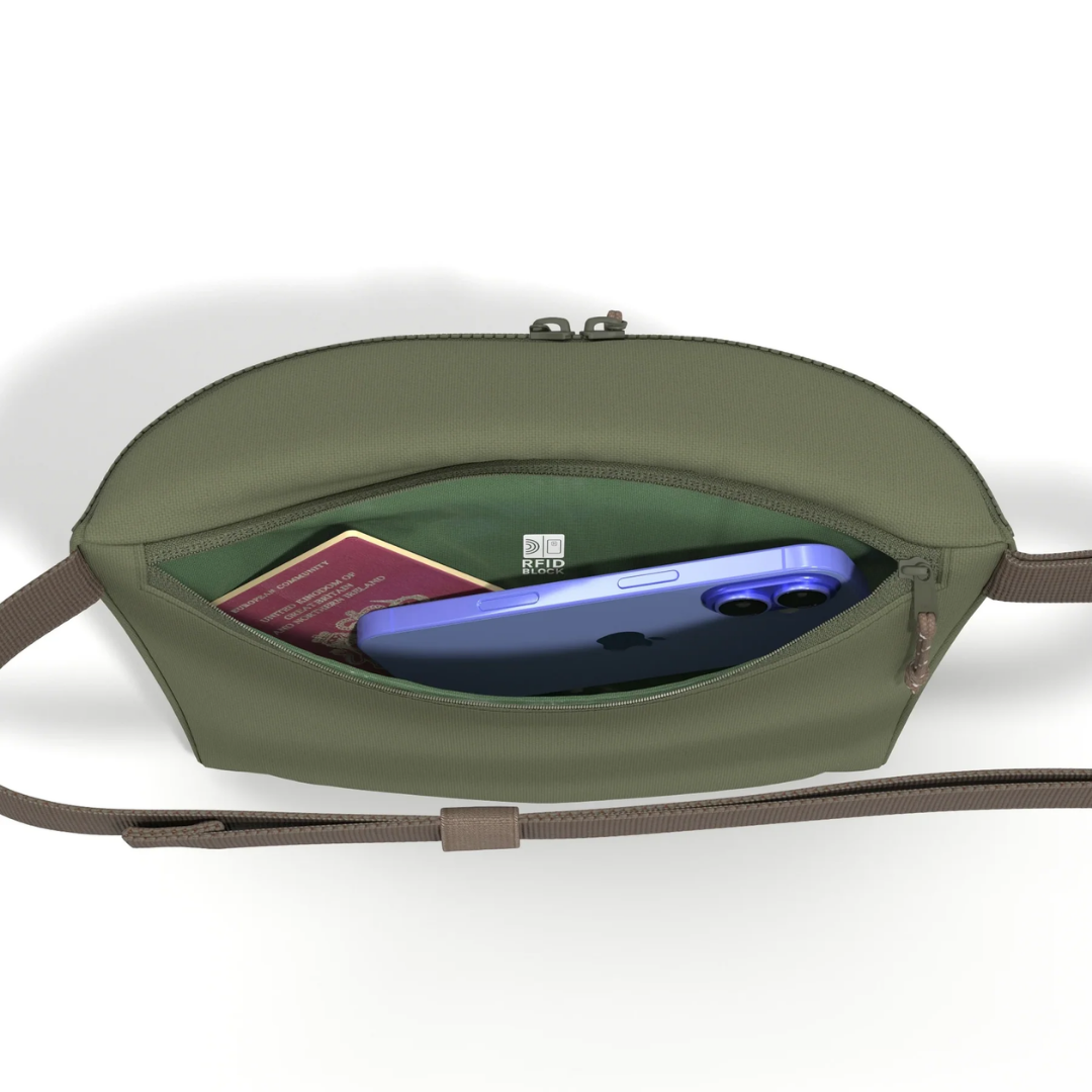 CabinZero Stinger Hip Pack 3L | Sustainable Recycled Crossbody Shoulder Bag | RFID Blocking & Water-Resistant | Fits iPad Mini | Travel Essential - Buy Now!