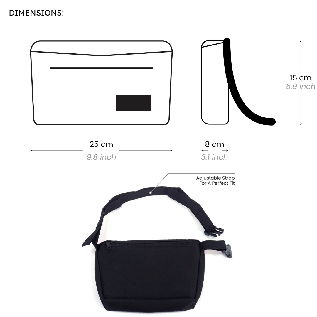 CabinZero Stinger Hip Pack 3L | Sustainable Recycled Crossbody Shoulder Bag | RFID Blocking & Water-Resistant | Fits iPad Mini | Travel Essential - Buy Now!