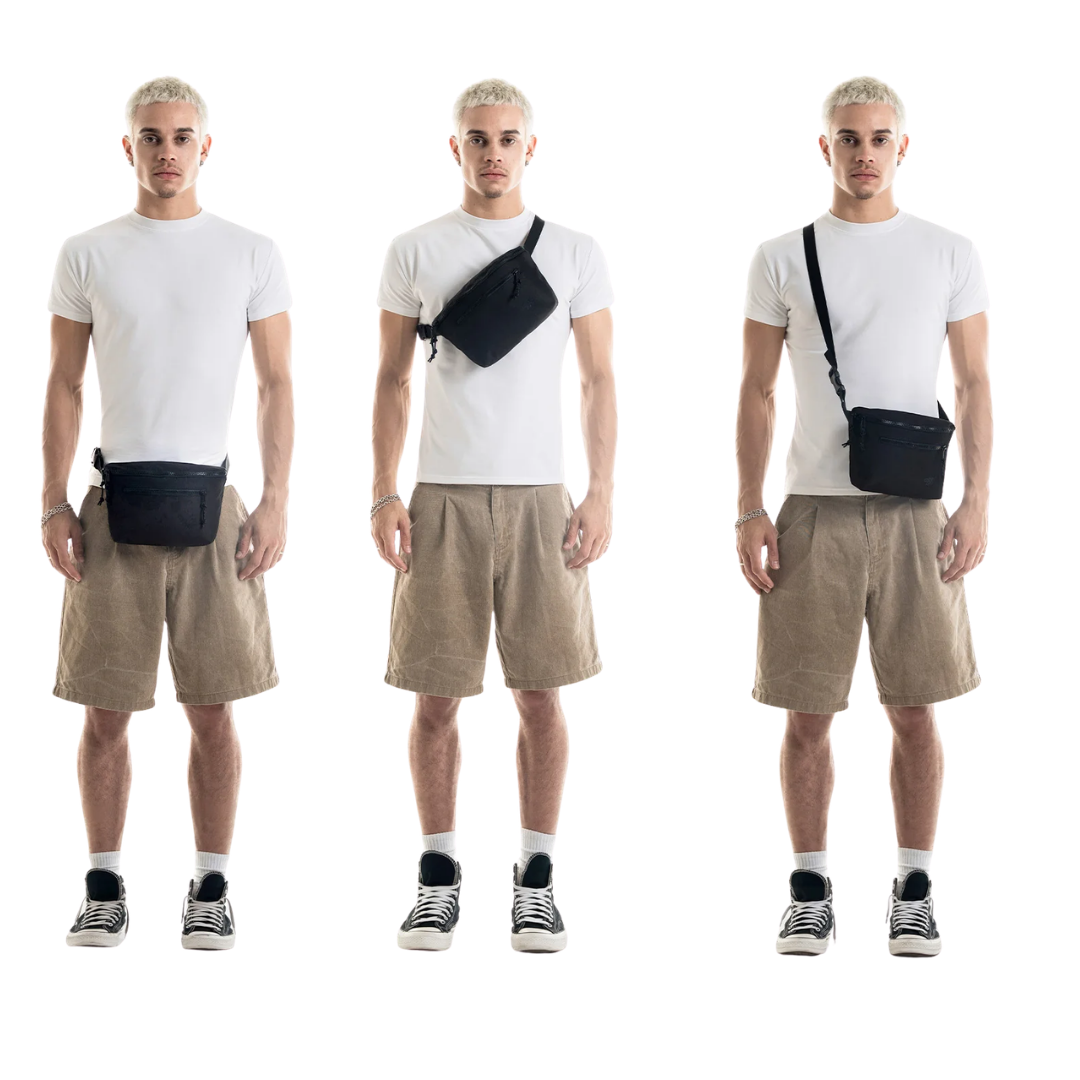 CabinZero Stinger Hip Pack 3L | Sustainable Recycled Crossbody Shoulder Bag | RFID Blocking & Water-Resistant | Fits iPad Mini | Travel Essential - Buy Now!