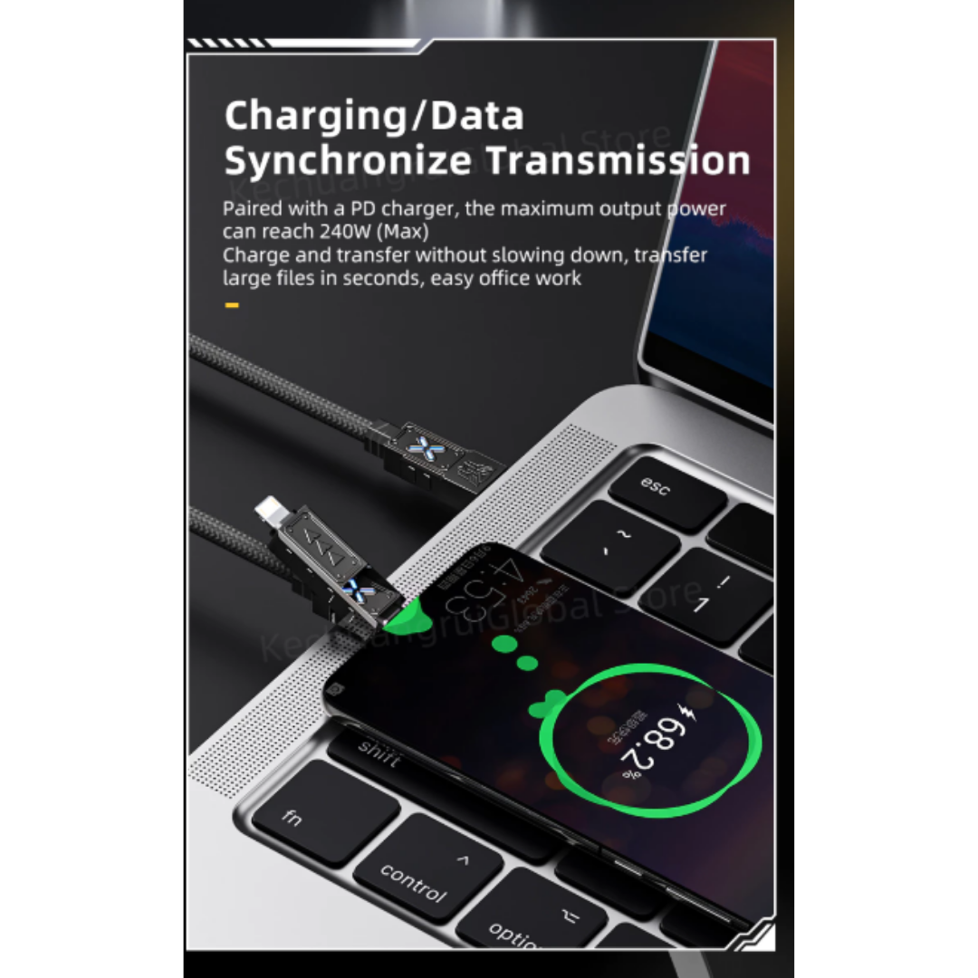 Universal 4-in-1 charging cable USB-C USB-A multi connector