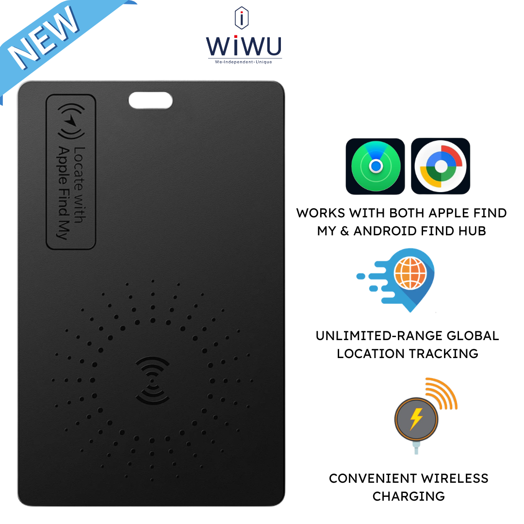 WiWU WT-07 Wi-Tag Smart Tracking Card | Dual Network Apple Find My & Android Find Hub | Ultra-Slim Wallet Tracker | Global Unlimited Range | Wireless Charging - Buy Now!