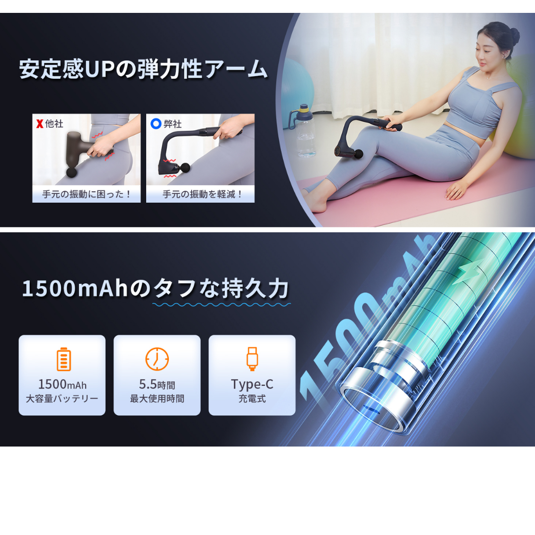 ZEPAN G5L Myofascial Release Gun with telescopic handle extended