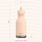 Asobu Bestie Bottle unicorn, shown with size dimensions 8.85 inches tall, 3 inches wide, and 16oz (460ml) insulated stainless steel capacity.