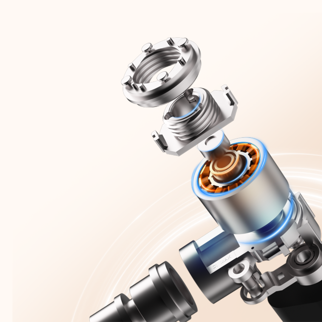 Exploded view of Beoka C1 Max Mini Massage Gun high-performance brushless motor, illustrating advanced technology for deep tissue muscle massage.