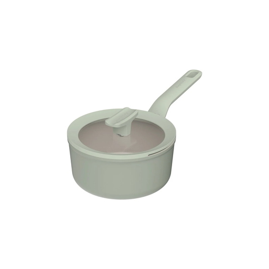 BERGHOFF Balance Covered Saucepan 18cm with eco-friendly ceramic non-stick coating, clear glass lid, and stay-cool handle – ideal for induction and all cooktops