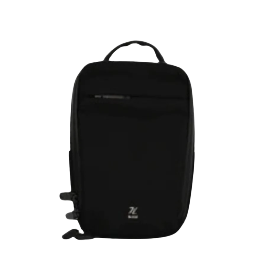 Bold Mimic Sling Bag in black, front view; sleek minimalist crossbody design, ideal for daily carry and tech essentials