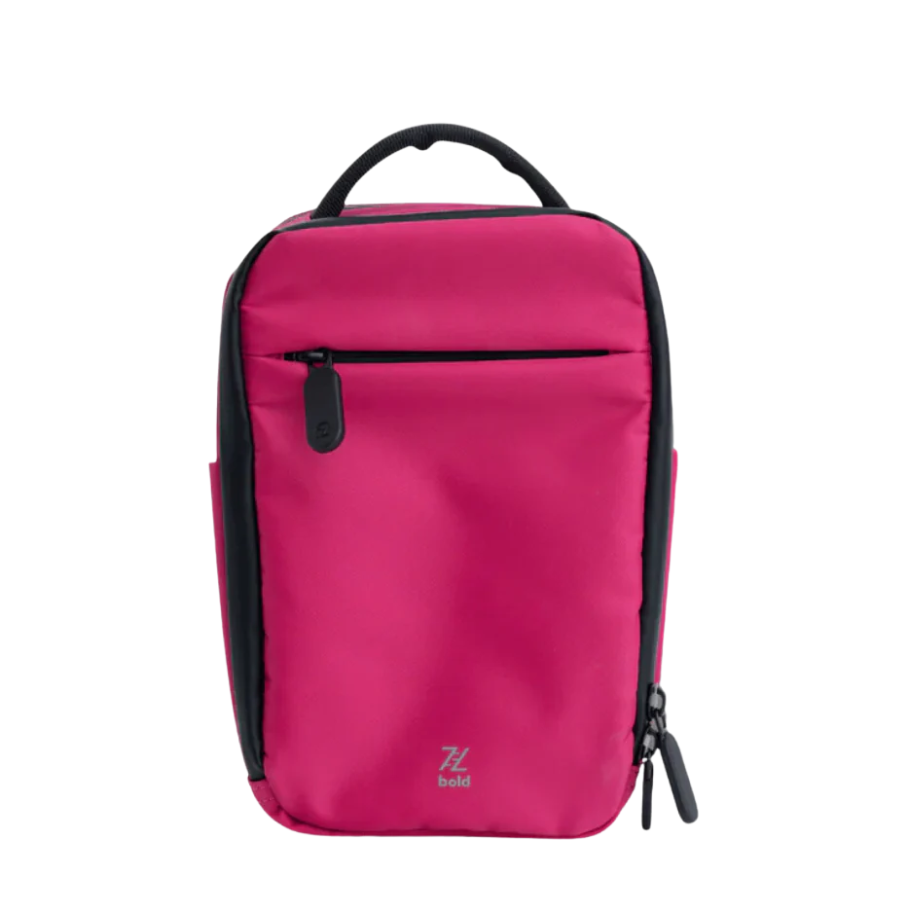 Bold Mimic Sling Bag in magenta, front view; vibrant, minimalist crossbody design, for stylish tech and daily essentials carry.