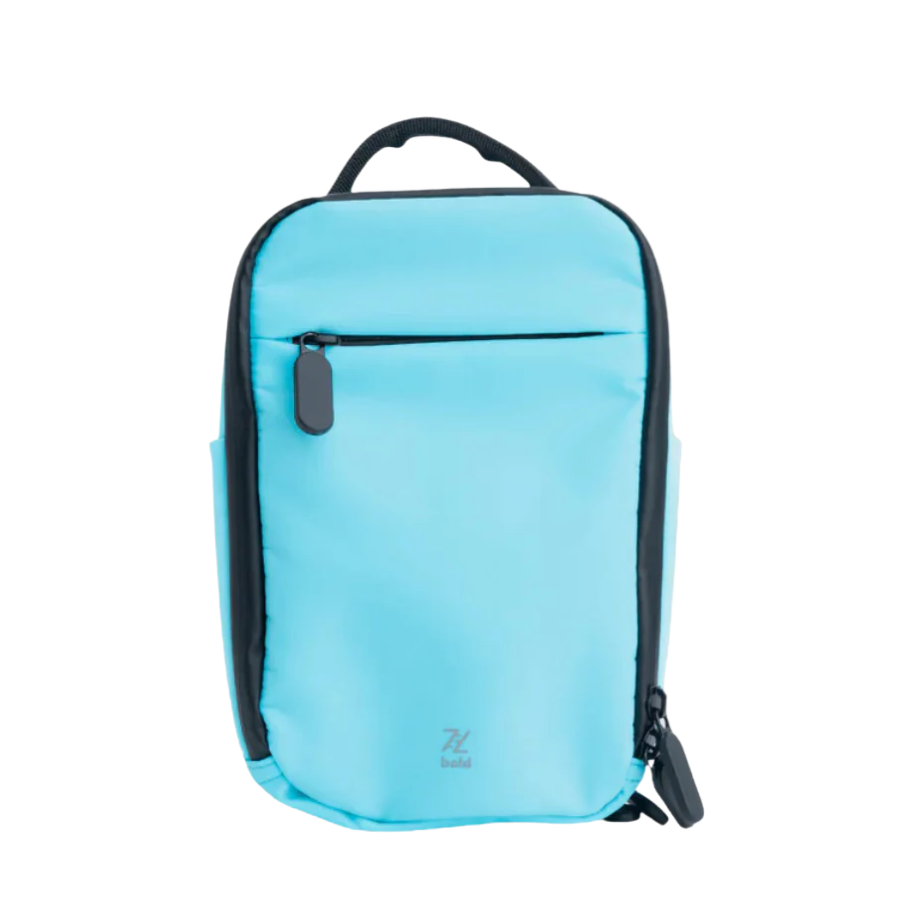 Bold Mimic Sling Bag in sky blue, front view; lightweight crossbody style, perfect for daily essentials and travel organization.