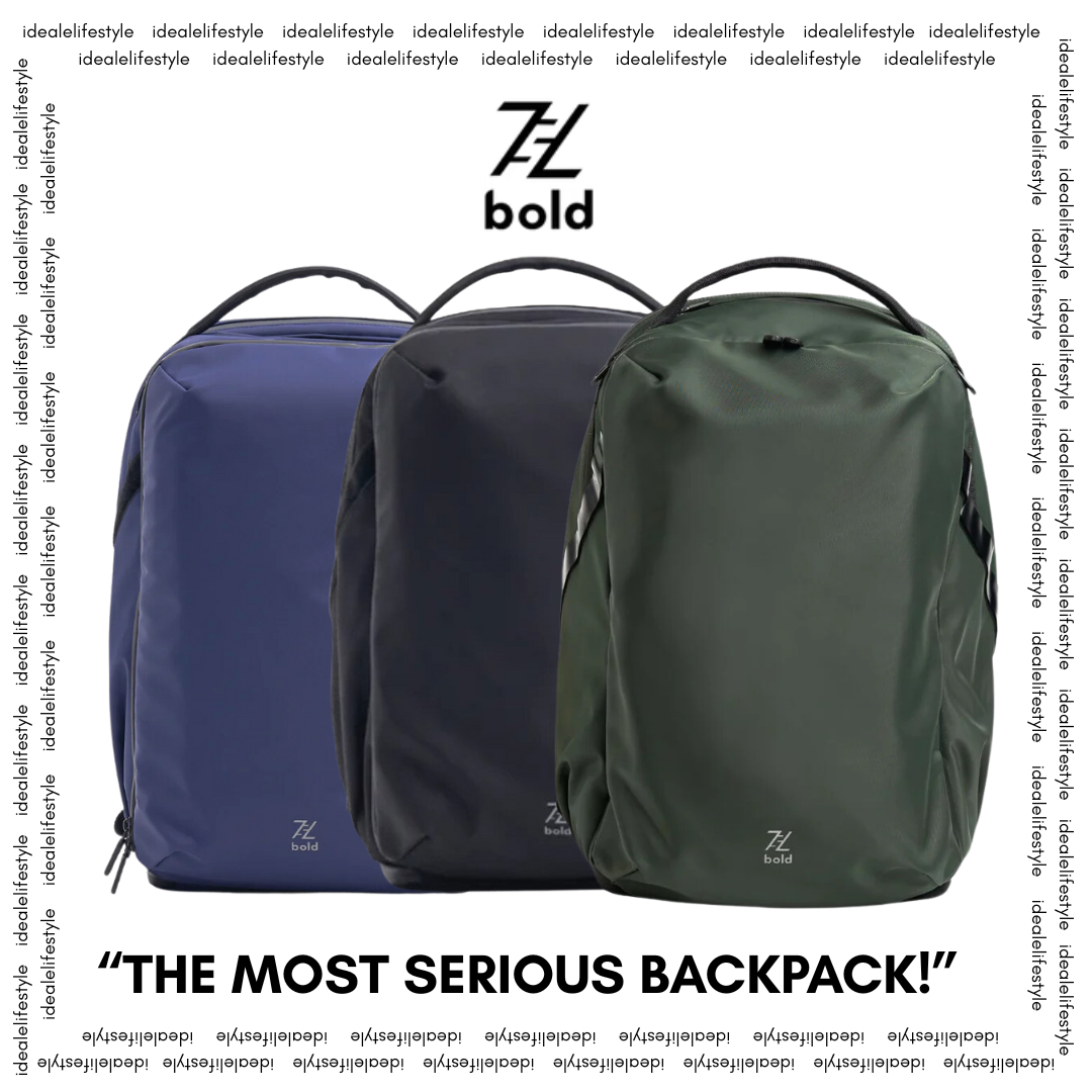 Bold PYX 24L Backpack in green, black, and navy for travel, work, and gym—ultimate organization and durability for everyday carry.