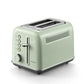 Buydeem 2-Slice Toaster Cozy Greenish – retro-style stainless steel toaster with bagel, bread, and muffin modes