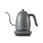 Buydeem charcoal grey electric gooseneck kettle with digital base, minimalist modern design for precise coffee and tea brewing