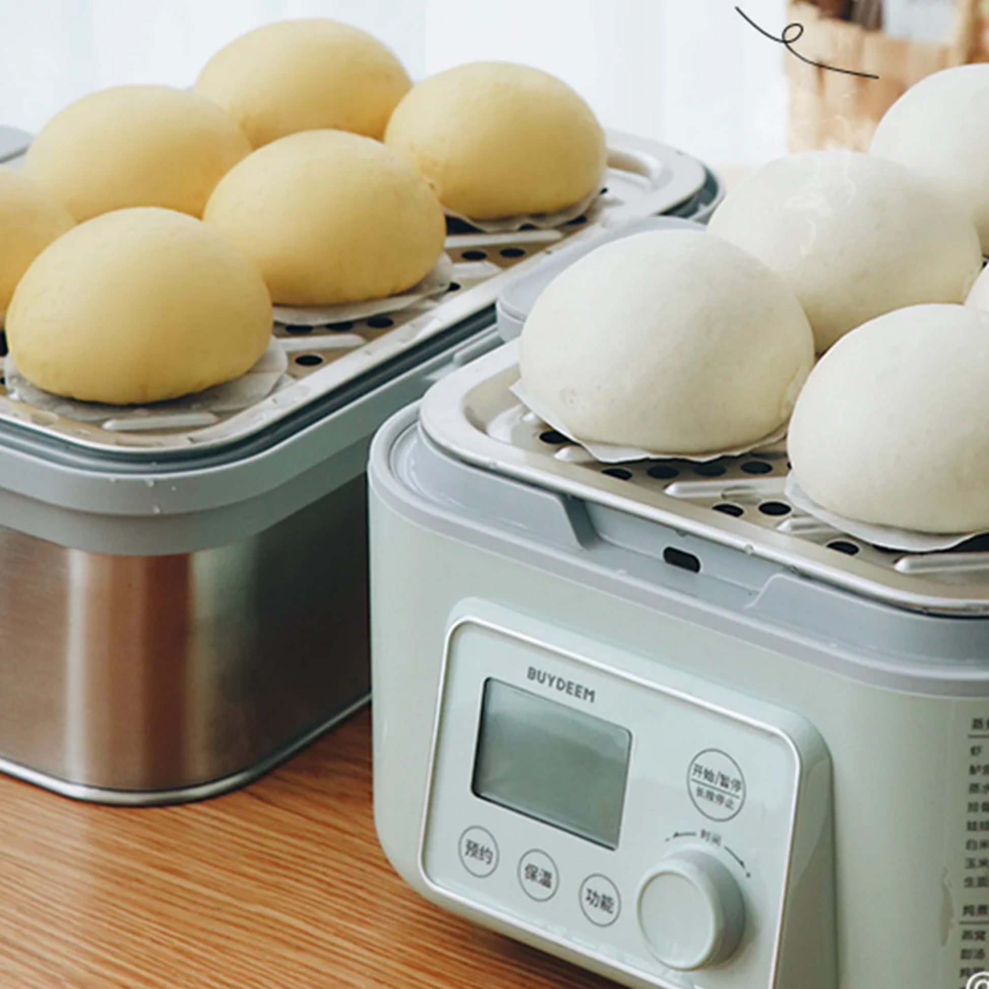 Buydeem multifunction health pot steamer cooking steamed buns and mantou with digital control panel, ideal for healthy home cooking