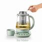 Buydeem Multi-Functional 4-in-1 Health Pot tea maker with lift-out stainless steel basket and German Schott glass brewing herbal tea