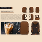 CabinZero ADV Pro 42L Adventure Cabin Bag in Saigon Coffee, shown from multiple angles and inspired by Vietnamese iced coffee culture, perfect for travel and adventure.