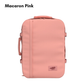 CabinZero Classic 36L lightweight cabin backpack in Macaron Pink, travel bag designed for weekend getaways and airplane carry-on requirements