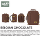 CabinZero Classic 44L travel cabin bag Belgian Chocolate color shown from multiple views, ideale lifestyle product image for sophisticated travel in warm brown