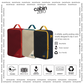 CabinZero CLASSIC PACKING CUBE Medium in Fiesta Red, Oyster White, and Blue Shimmer—breathable, water-resistant, eco-friendly, rollable packing cubes for organized travel