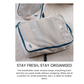 CabinZero CLASSIC PACKING CUBE Medium Oyster White with mesh window—breathable, easy-view packing cube for travel essentials, keeps clothes fresh and organized