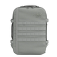 CabinZero Military 36L backpack in Frosty Morning color, water-resistant tactical rucksack with MOLLE webbing, lightweight, spacious carry-on cabin bag designed for adventure and travel