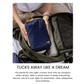 CabinZero ULTRALIGHT PACKING CUBE Large 12.5L Blue Shimmer being packed—compact, ultralight, easy-to-store travel organizer for efficient packing.