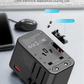 COTECi universal travel adapter featuring replaceable fuse system and extra fuse for safe global device charging.