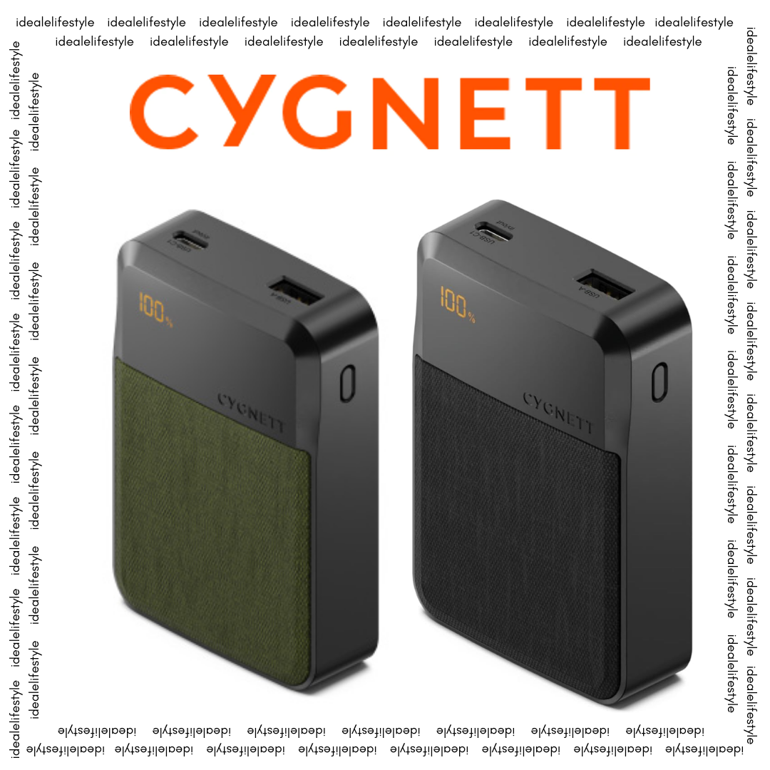 CYGNETT Reserve 10,000mAh and 20,000mAh power banks, fast 30W USB-C charging, 3-device multiport, digital display, compact design, tech accessory Singapore