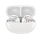 EarFun Clip white true wireless earbuds with earhooks in open charging case, front view.