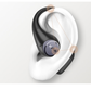 EarFun OpenJump open-ear wireless earbud in black, shown worn on a 3D ear model, highlighting ergonomic design and secure three-point fit for comfort and stability.