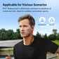 Man running outdoors in the rain wearing EarFun OpenJump open-ear wireless earbuds with IPX7 waterproof rating and secure fit, ideal for sports and active lifestyles.