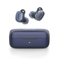 EarFun wireless earbuds in blue with matching blue charging case, displayed on a white background.