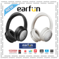 Black and white EarFun Tune Pro over-ear wireless headphones displayed side by side, featuring the EarFun logo above and multiple award badges below, with a blue 'NEW' banner in the top left corner