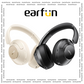 EarFun Wave Pro ANC headphones in white and black, displayed with EarFun logo above and repeating 'idealelifestyle' text border.