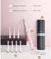 Fairywill pink electric toothbrush set with handle, travel case, seven replacement heads, and USB charging cable
