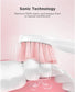 Fairywill pink electric toothbrush head using sonic technology for superior stain and plaque removal on teeth