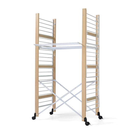 Foppapedretti Ursus Drying Rack made of beechwood with foldable design and wheels for portable indoor or outdoor laundry