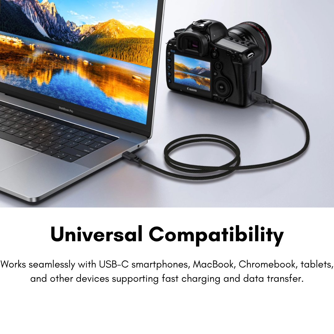 Griffin PowerFlex 1.2M USB-C cable fast charging a laptop or smartphone