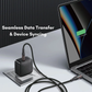 Griffin USB-C cable connecting a laptop and power adapter for seamless data transfer and device syncing, showing 100% charged battery and durable braided cable